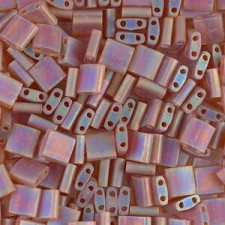 Miyuki tila 5x5mm beads - Matted dark topaz ab TL-134FR
